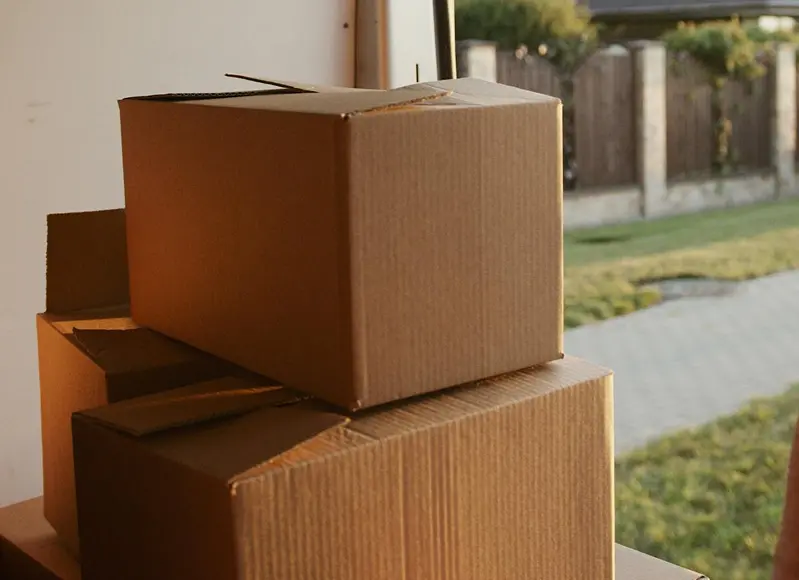Stacked storage boxes
